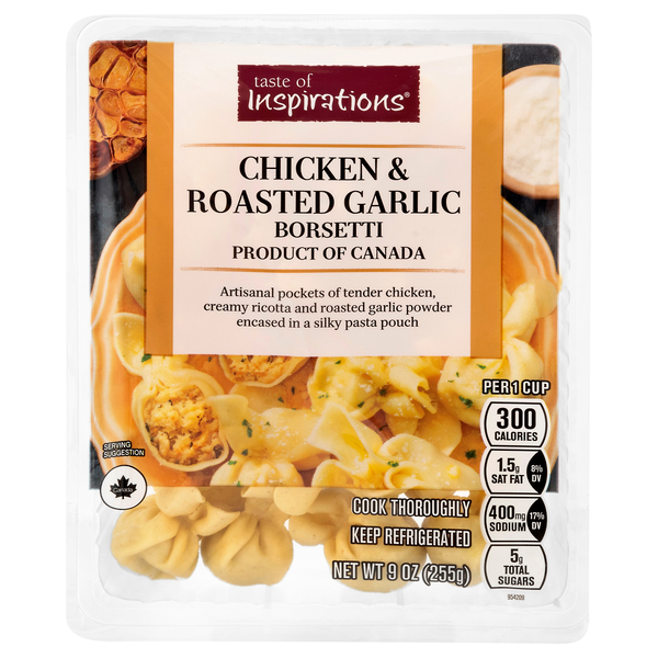 Taste of Inspirations Chicken & Roasted Garlic Borsetti Pasta Fresh