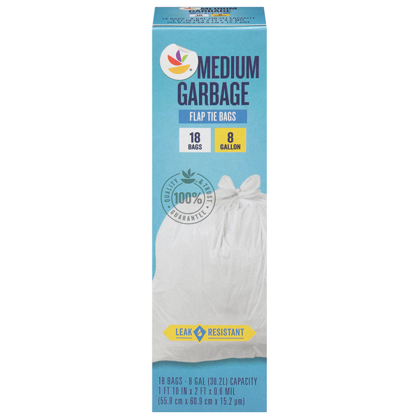Our Brand Garbage Bags Medium Flap Tie 8 Gallon