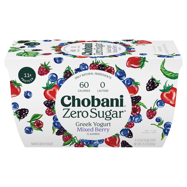 Save on Chobani Yogurt Mixed Berry Zero Sugar 4 ct Order Online