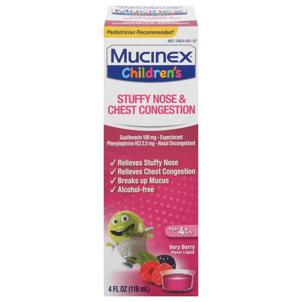 Save on Mucinex Children's Stuffy Nose & Chest Decongestant Mix Very