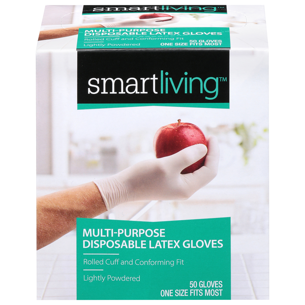 Smart Living Latex Multi-Purpose Disposable Gloves One Size