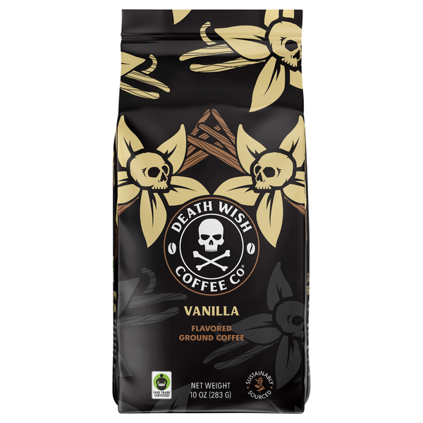 Death Wish Vanilla Flavored Light Roast Ground Coffee