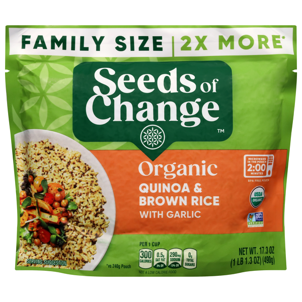 Seeds of Change Organic Quinoa & Brown Rice with Garlic Family Size
