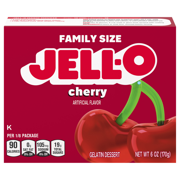 Jell-O Cherry Flavored Gelatin Dessert Mix