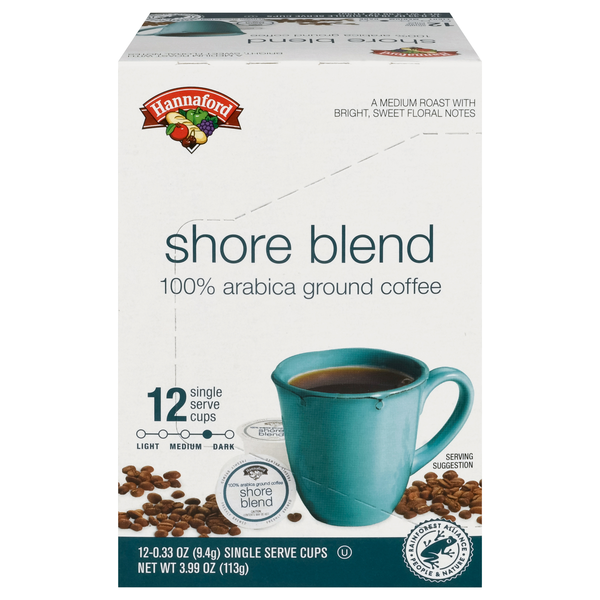 Hannaford Shore Blend Medium-Dark Roast Single Serve Coffee Cups