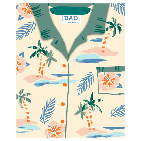 Hallmark Medium Father's Day Gift Bag Hawaiian Shirt 9.6 Inch