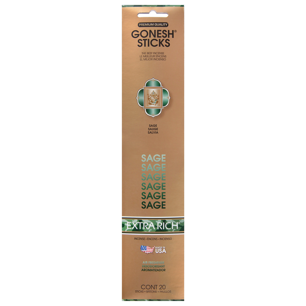 Gonesh Sticks Extra Rich Sage Incense Air Freshener