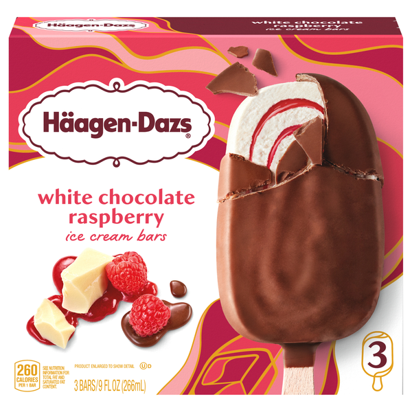Haagen-Dazs White Chocolate Raspberry Ice Cream Bars - 3 ct