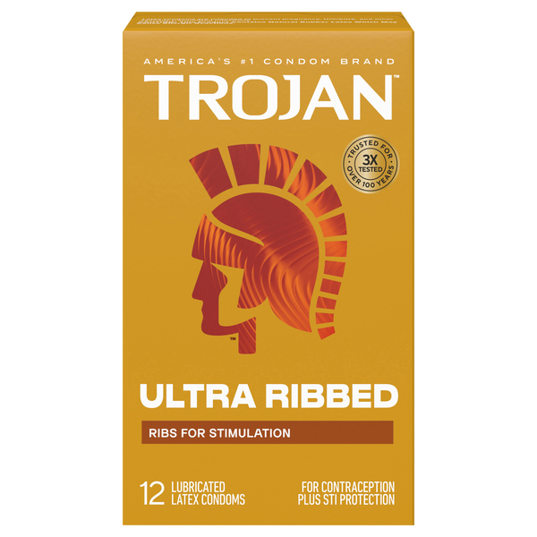 Trojan Ultra Ribbed Lubricated Latex Condoms