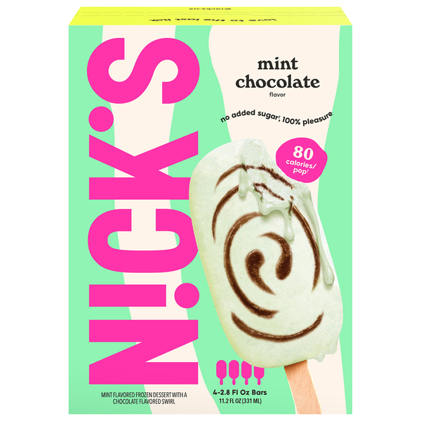 N!ck's No Added Sugar Mint Chocolate Frozen Dessert Bars - 4 ct