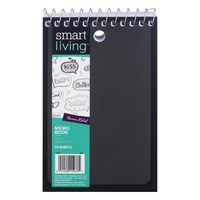 Smart Living Memo Book Narrow Ruled 3x5 Inch - 70 Sheets Black