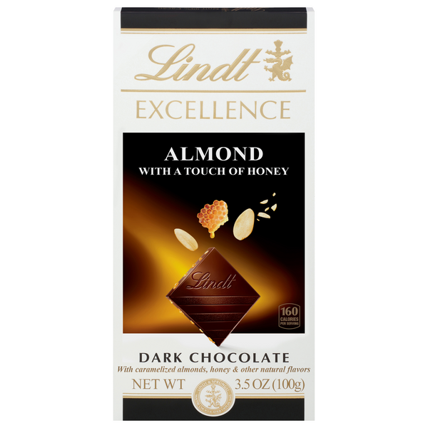 Lindt Excellence Almond with Touch of Honey Dark Chocolate Candy Bar