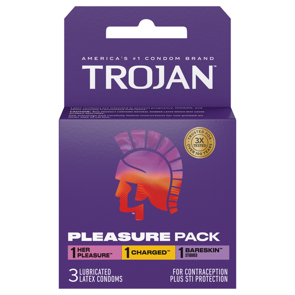 Trojan Pleasure Pack Assorted Lubricated Latex Condoms
