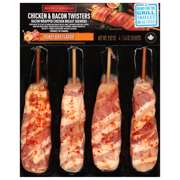 Marc Angelo Honey BBQ Bacon Twisters Chicken Breast Skewers - 4 ct