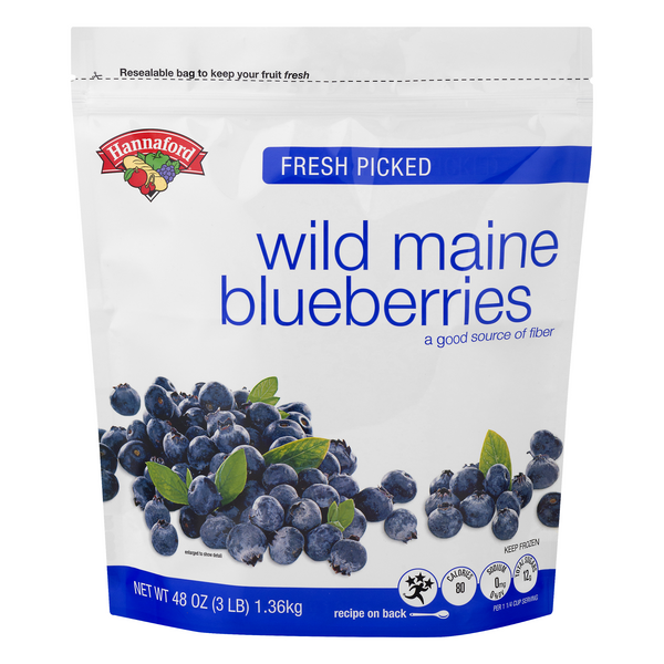 Hannaford Fresh Picked Wild Maine Blueberries Frozen