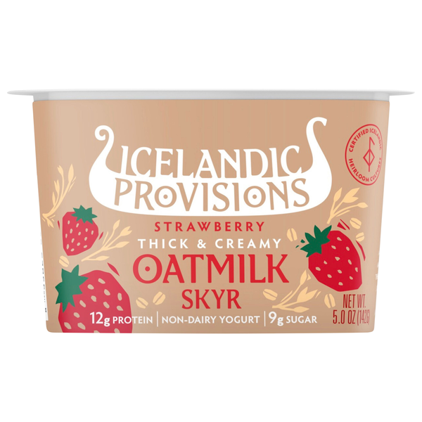 Icelandic Provisions Thick & Creamy Non-Dairy Strawberry Oatmilk Yogurt