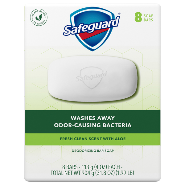 Safeguard Fresh Clean Scent w/Aloe Micellar Deep Cleansing Soap Bars 8 ct