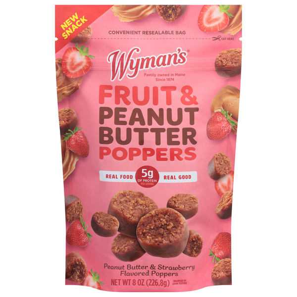 Wyman's Peanut Butter & Strawberry Flavored Fruit & Peanut Butter Poppers