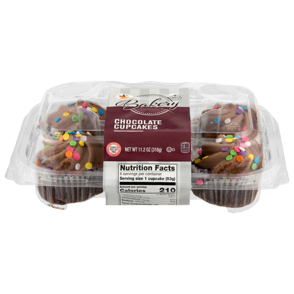 Giant Bakery Chocolate Cupcakes - 6 ct