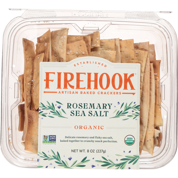 Firehook Organic Rosemary Sea Salt Mediterranean Baked Crackers