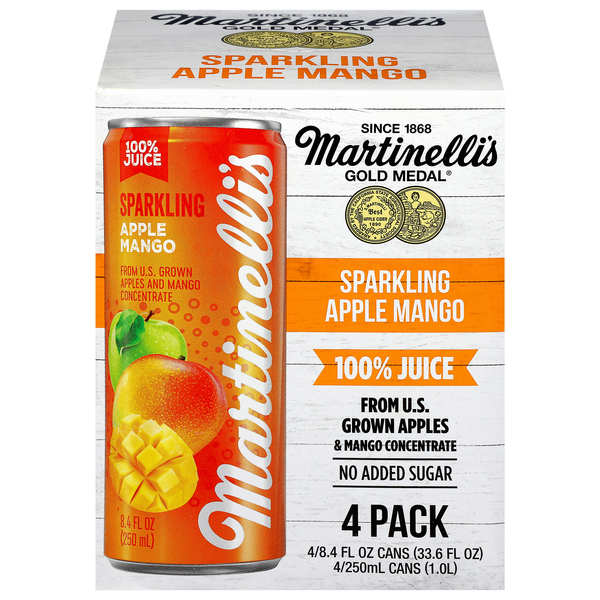 Martinelli's Sparkling Apple Mango 100% Juice - 4 pk