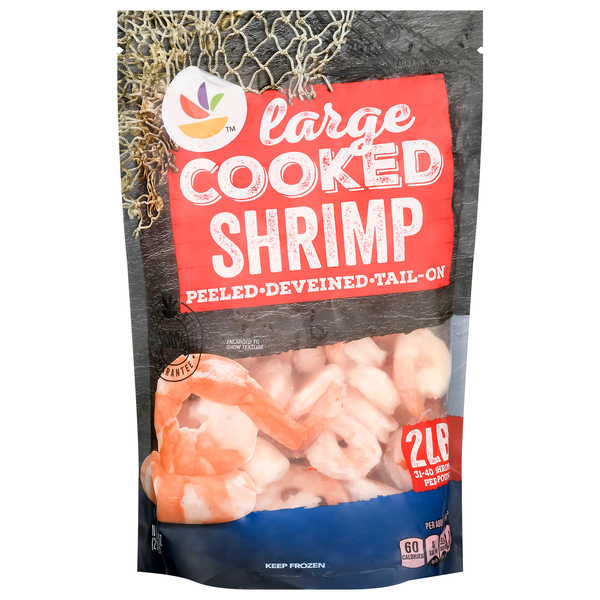 Stop & Shop Cooked Tail-On Peeled Large Shrimp 31-40 ct per lb Frozen