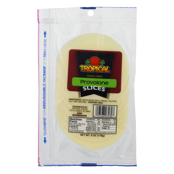 Tropical Natural Provolone Cheese Slices