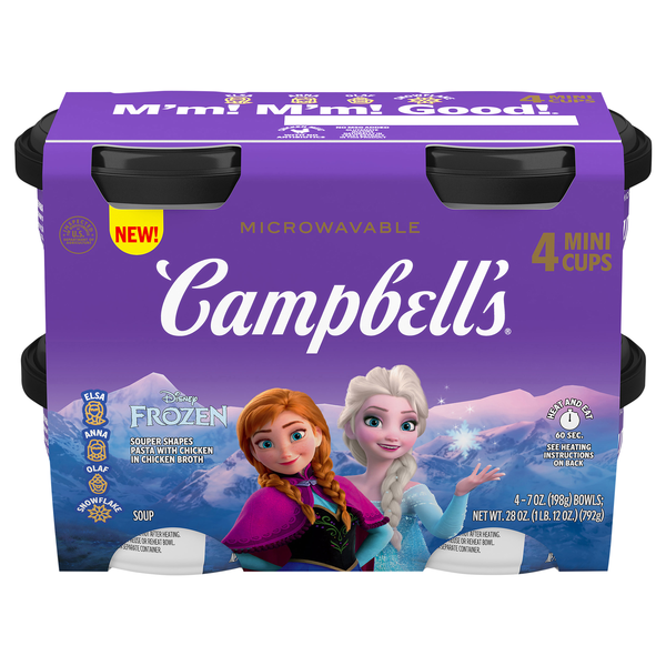 Campbell's Disney Frozen Souper Shapes Pasta with Chicken in Broth - 4 ct