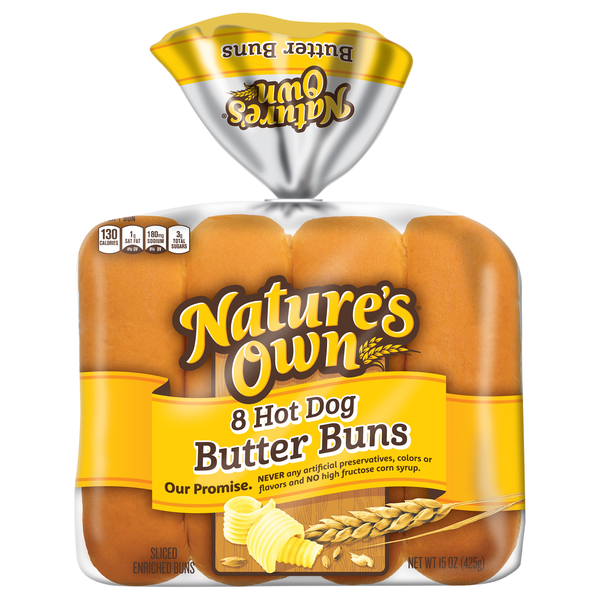 Nature's Own Butter Hot Dog Buns - 8 ct