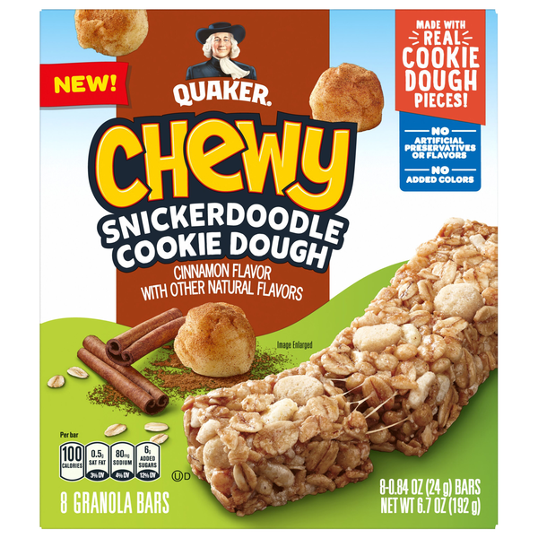 Quaker Chewy Snickerdoodle Cookie Dough Granola Bars - 8 ct