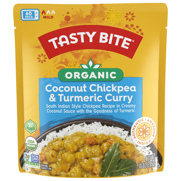 Tasty Bite 60 Second Organic Mild Coconut Chickpea & Turmeric Curry