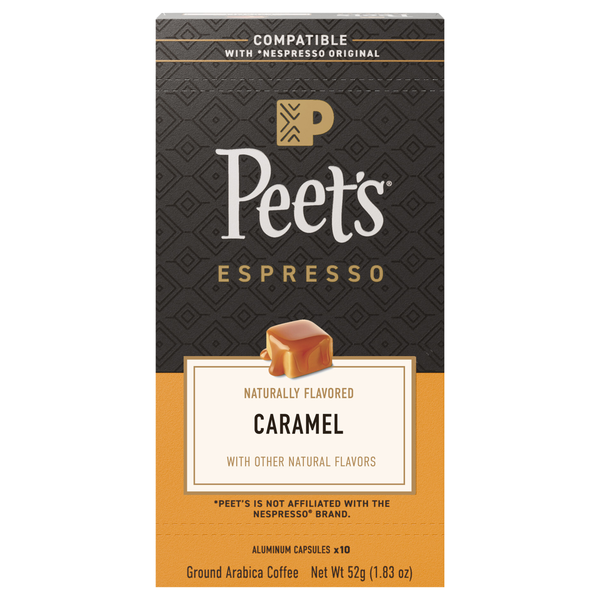 Peet's Espresso Caramel Flavored Dark Roast Coffee Capsules