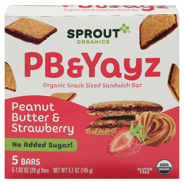 Save on Sprout Organics PB & Yayz Sandwich Bar Peanut Butter & Strawberry 5 ct Order Online