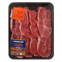 Food Lion Boneless Thin Sliced Beef Chuck Top Blade Steak - 8 ct Fresh