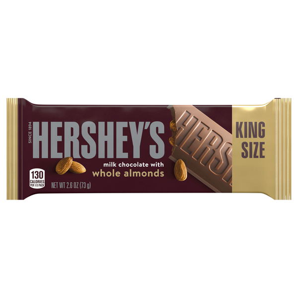 Hershey's Milk Chocolate Candy Bar with Whole Almonds King Size