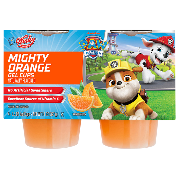 Winky Desserts Paw Patrol Mighty Orange Gel Snack Cups - 4 ct