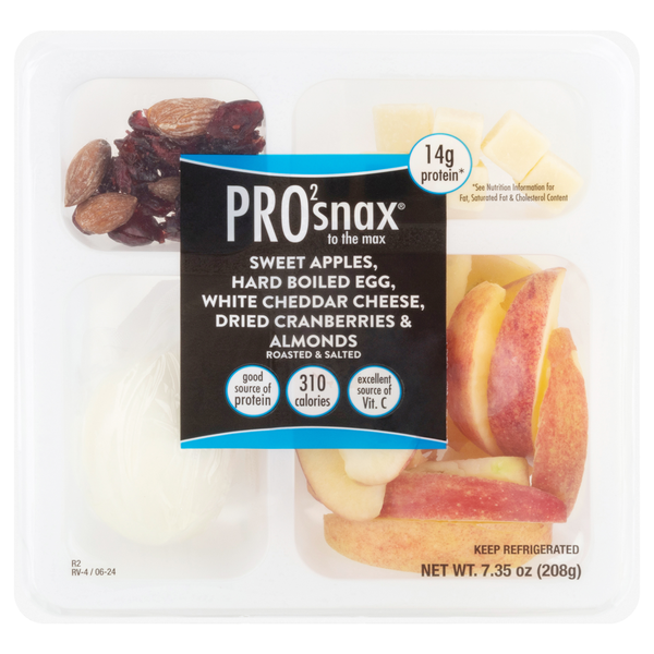 Pro2snax Apples Hard Boiled Egg Cheese Cranberries & Almonds