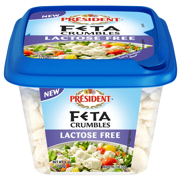 President Lactose Free Feta Cheese Crumbles