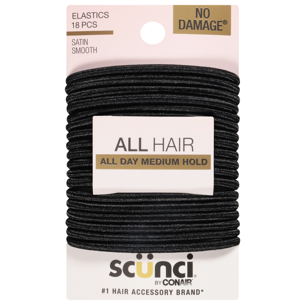 Scunci No Damage Hairbands Satin Smooth All Day Hold Medium
