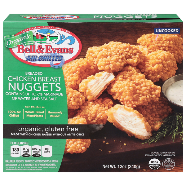 Save on Bell Evans Organic Gluten Free Chicken Breast Nuggets