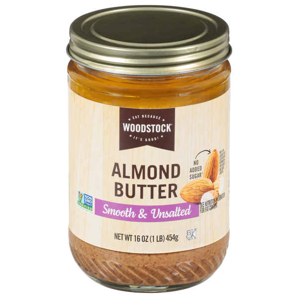 Woodstock No Added Sugar Unsalted Smooth Almond Butter