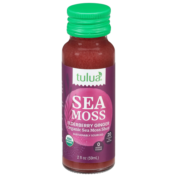 Tulua Organic No Added Sugar Elderberry Ginger Sea Moss Shot Refrigerated