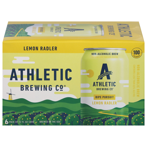 Athletic Brewing Co. Ripe Pursuit Lemon Radler Non-Alcoholic Beer - 6 pk