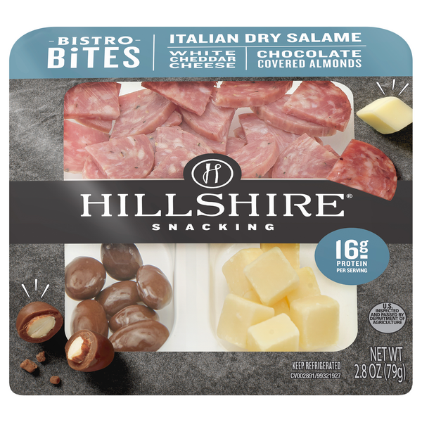 Save on Hillshire Snacking Bistro Bites Italian Dry Salame White