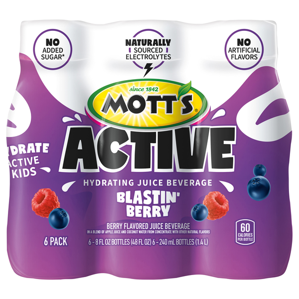 Mott's Active Blastin' Berry Flavored Hydrating Juice Beverage - 6 pk