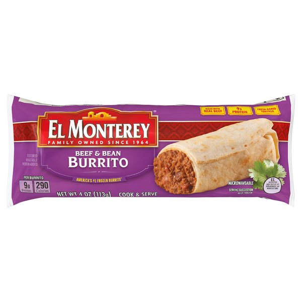 El Monterey Beef & Bean Burrito Frozen