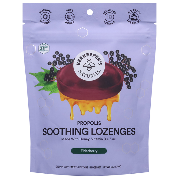 Beekeeper's Naturals Propolis Soothing Lozenges Elderberry