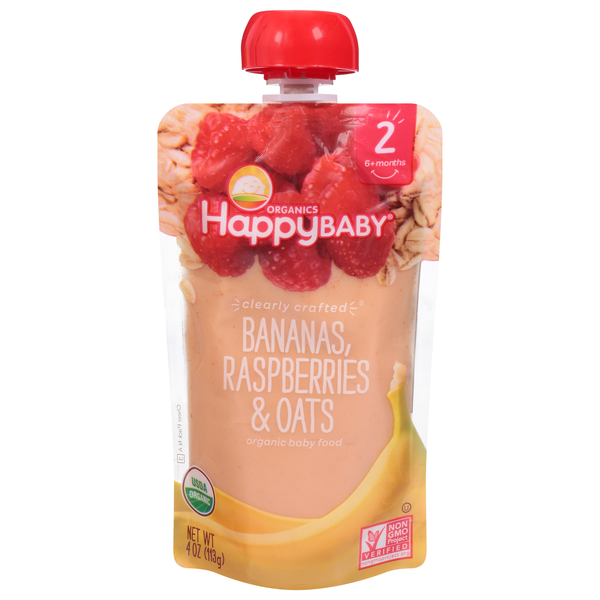 Save on Happy Baby Organics Stage 2 Baby Food Bananas Raspberries