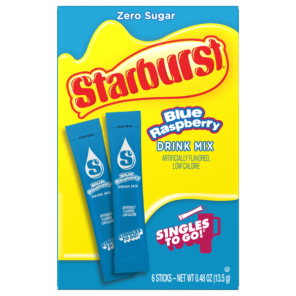Starburst Singles-to-Go! Zero Sugar Blue Raspberry Drink Mix - 6 ct