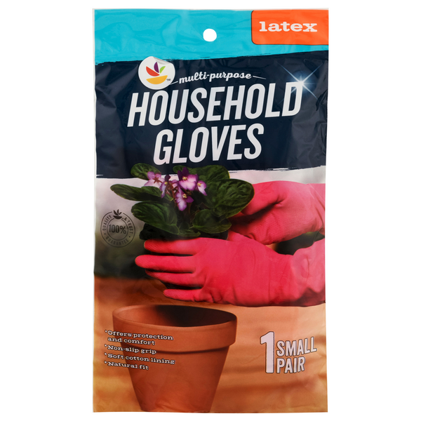 Save on Giant Household Multi Purpose Latex Gloves Cotton Lined Small
